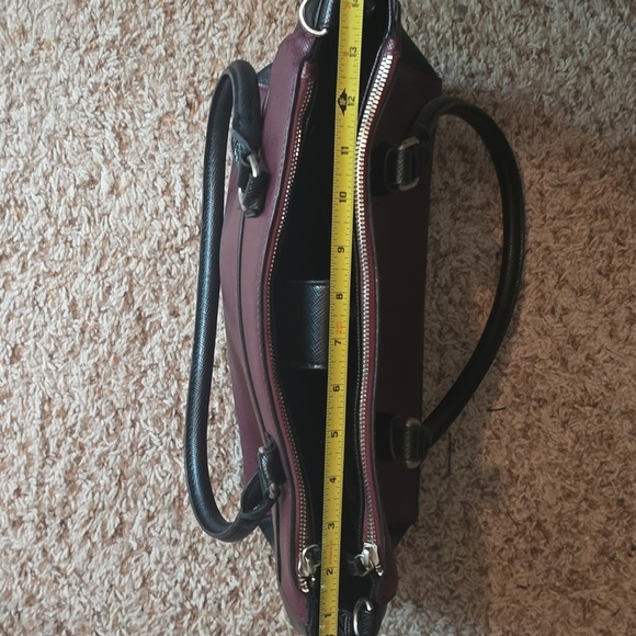 Jones New York Burgundy and Black Satchel EUC - Picture 7 of 9